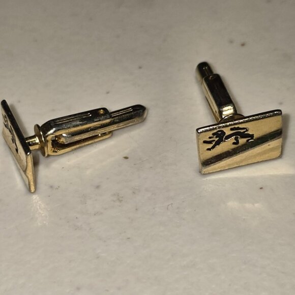 Vintage Gold Tone Lion Cuff Links - Picture 2 of 3